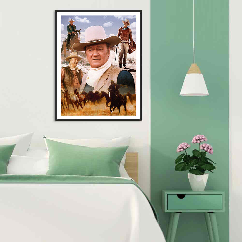 Handmade DIY Full Square Drill Diamond Painting Western Cowboy Kit Craft