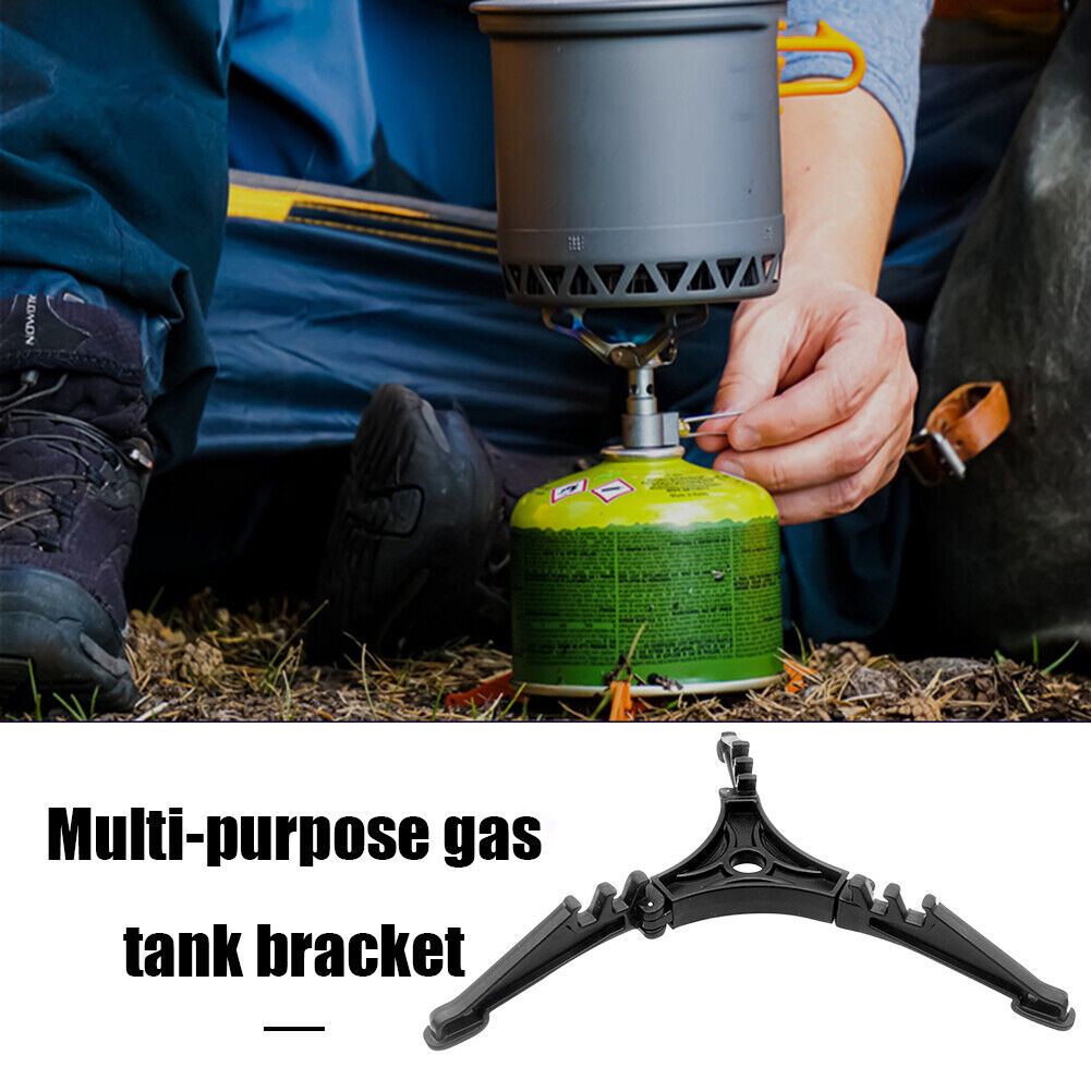 Gas Tank Holder Bracket Outdoor Camping Air Bottle Tripod Canister Stand