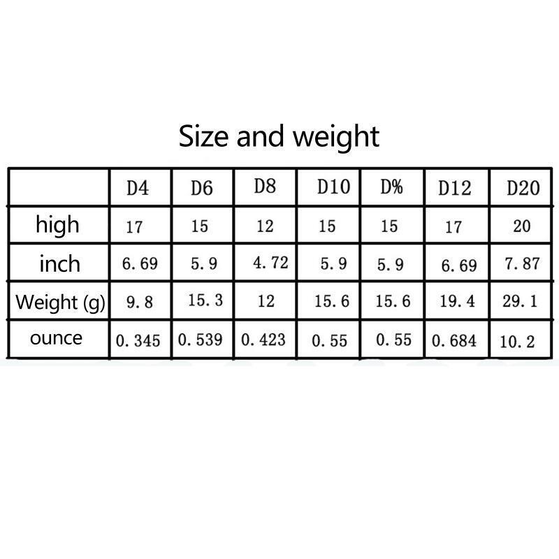 7Pcs Zinc Alloy Multi-faceted Dice Set Digital Number Cubes Various Shapes Dices