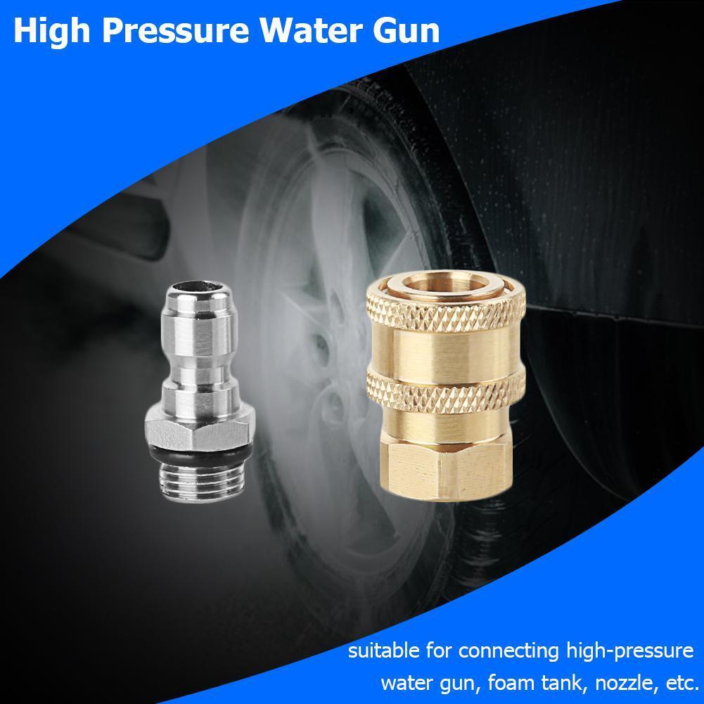 5PCPressure Washer 1/4 Quick Connector+M14x1.5mm Brass Connector for Nozzle