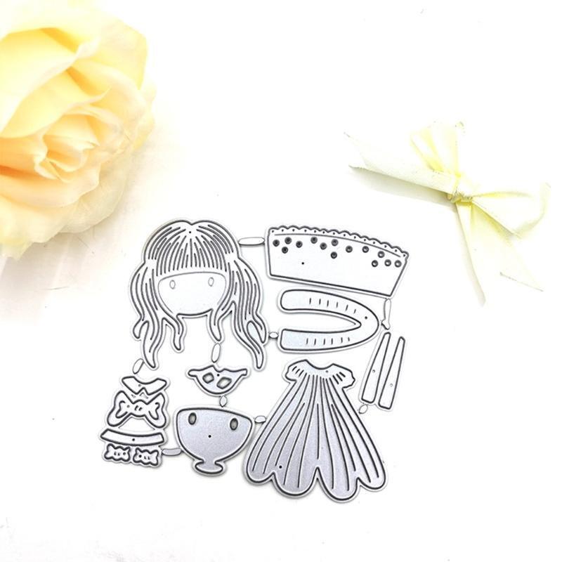 Beautiful Girl Metal Cutting Dies Stencil Scrapbooking DIY Album Stamp Paper