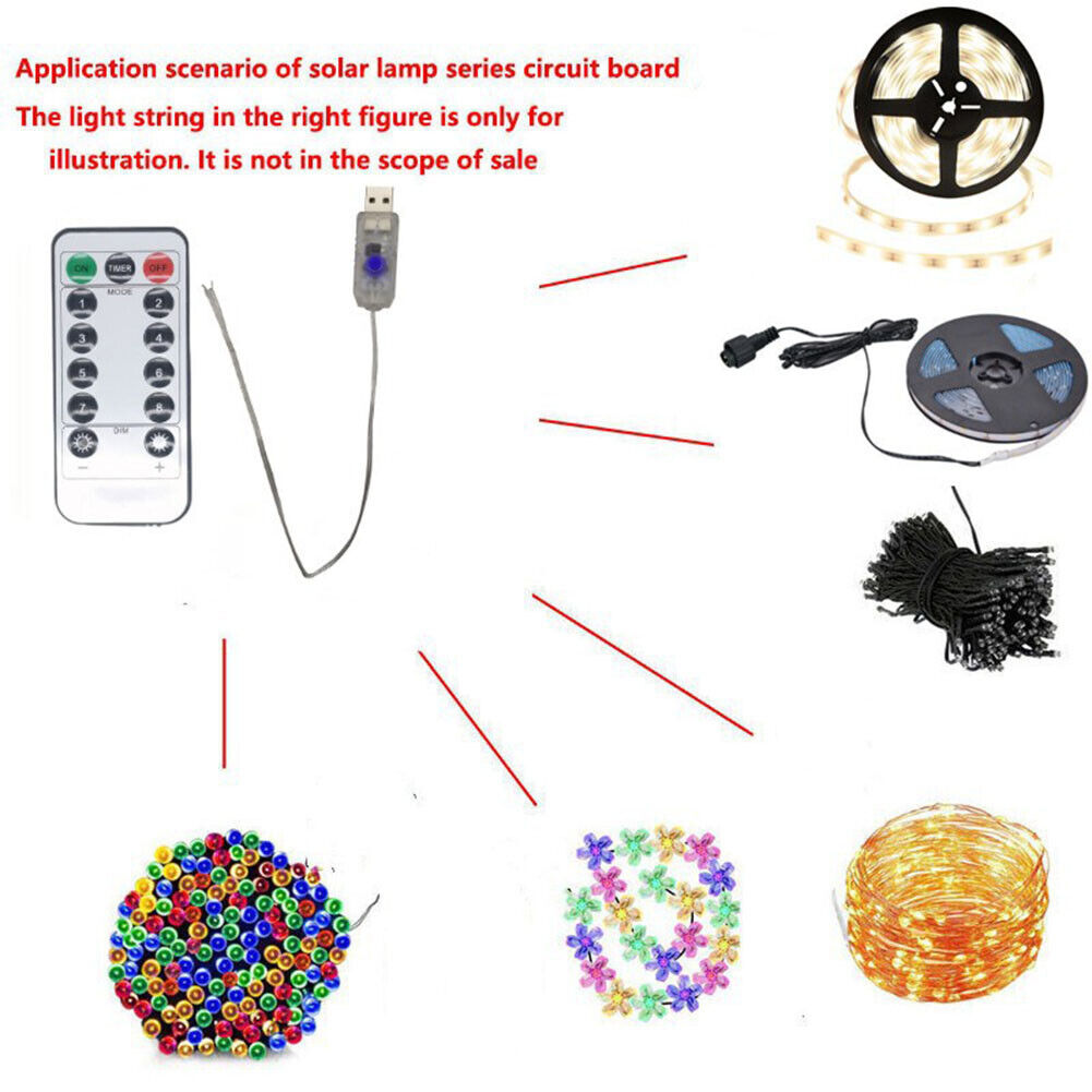 5V USB LED Strips Light Remote Controller Circuit Board Christmas Decor