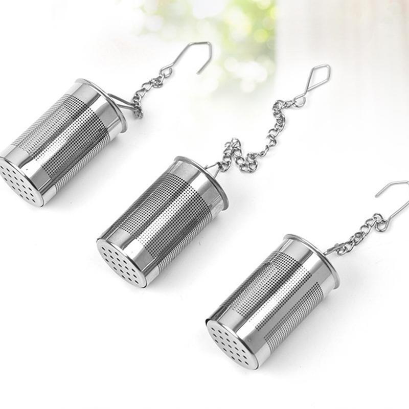 Tea Infuser Strainer Stainless Steel Cylindrical Loose Leaf Spice Filter Tool
