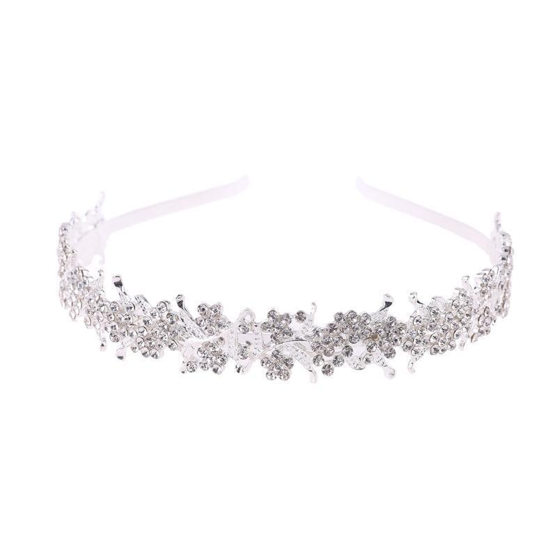 Delicate Rhinestone Flower Leaf Headband HairAccessories for Pageant Party Tiara