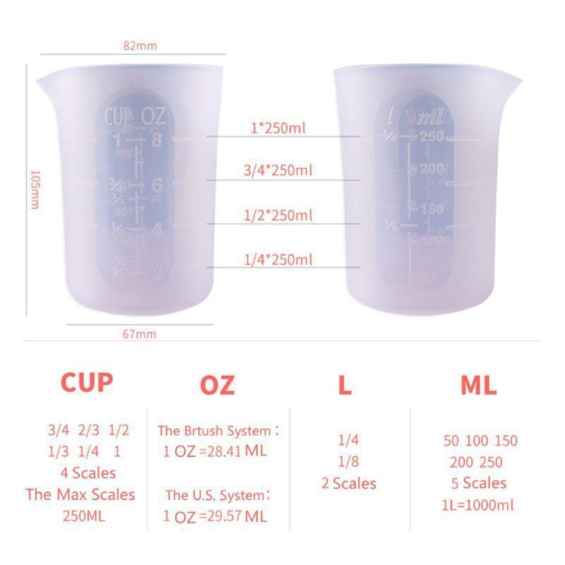 Non-Stick Mixing Soft Scale Cups Small Capacity Tools Mixing Cups DIY Glue Tool