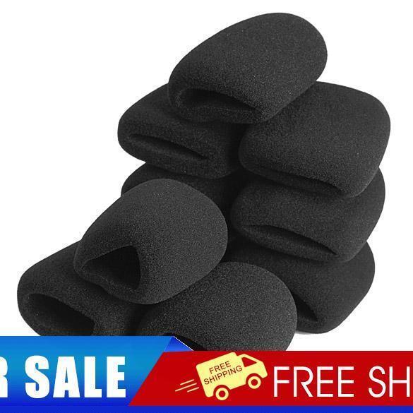 10Pcs Black Microphone Grill Foam Cover Audio Mic Shield Sponge Cap Holder