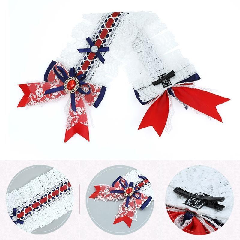Sweet Hair Decors Girls Lolita Hairband with Bowknot Pleated Laces Hairhoop
