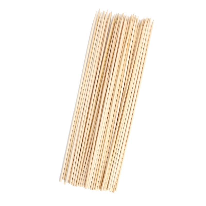 50Pcs Long Bamboo Skewers Wooden Sticks BBQ Barbecue Shish Kabob Fondue Grill