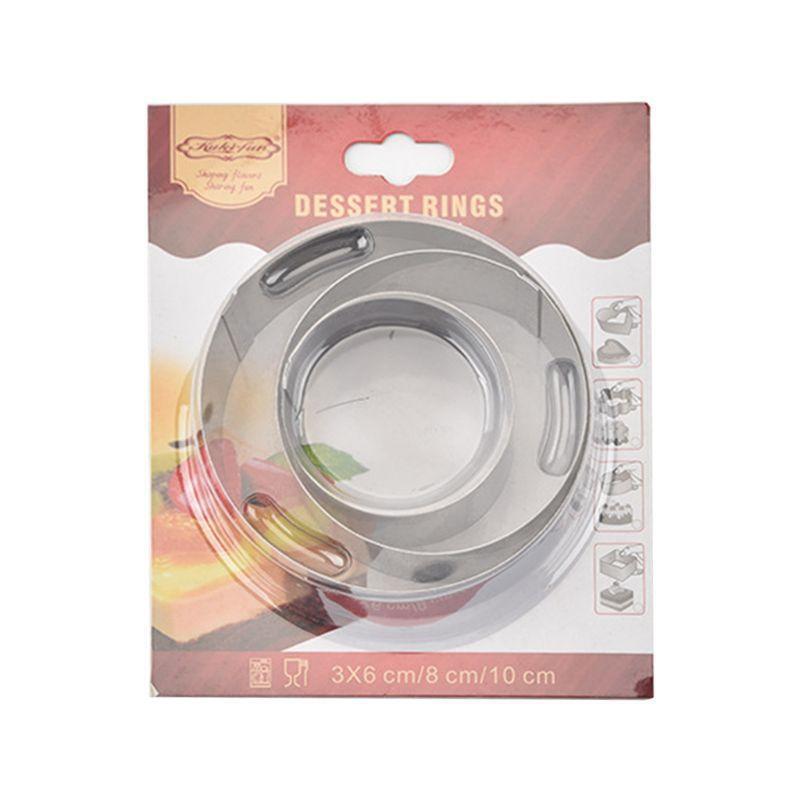 3 Pcs Stainless Steel Round Mousse Ring Cake Cutting Mould Fondant Sugar Mould
