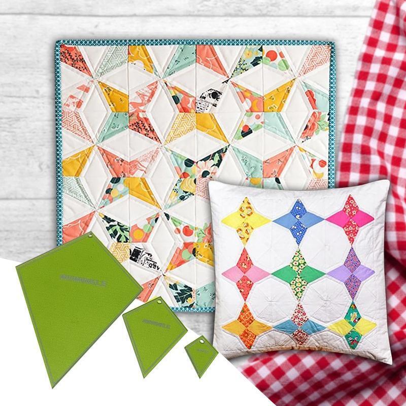 Sewing Template Ruler Set Art DIY Tool for Pillow Quilt Coaster Cushion 3 Set