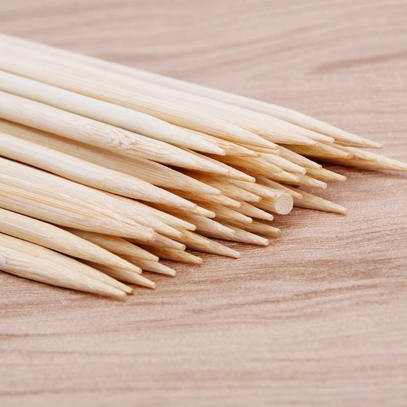 50Pcs Long Bamboo Skewers Wooden Sticks BBQ Barbecue Shish Kabob Fondue Grill