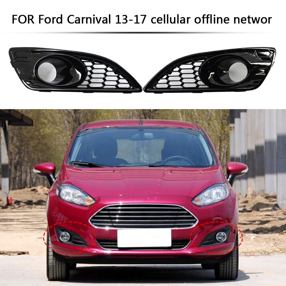 1 Pair Hollow Front Bumper Fog Lamp Lower Grille for Ford Fiesta JA8 13-17