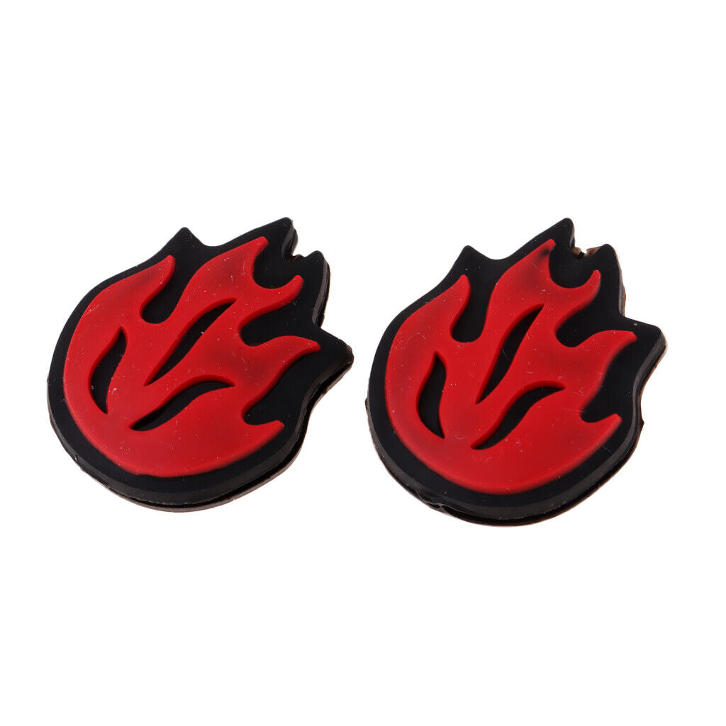 2 Piece Silicone Flame Tennis Racket Shock Absorber Shockproof Damper Red