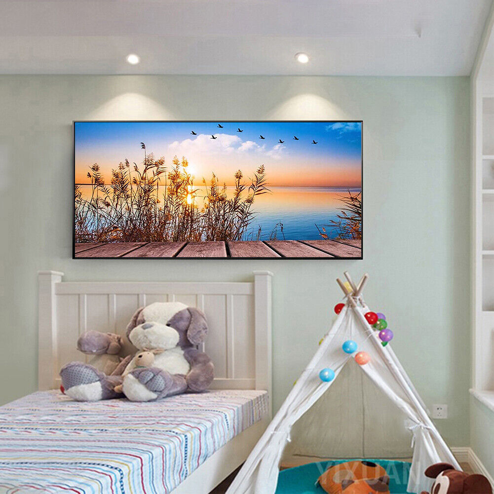 Sunset Reed Full Drill Diamond Painting DIY Mosaic Kit Picture Home Decor
