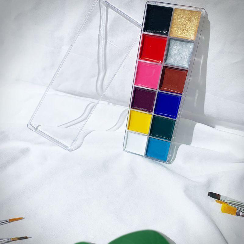 12 Colors Non Toxic Face Body Paint Water Soluble Oil Painting Tattoo Halloween
