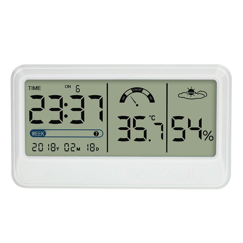 Thermometers Accurate Temperature Humidity Monitor Meter w/ Time & Alarm Clock