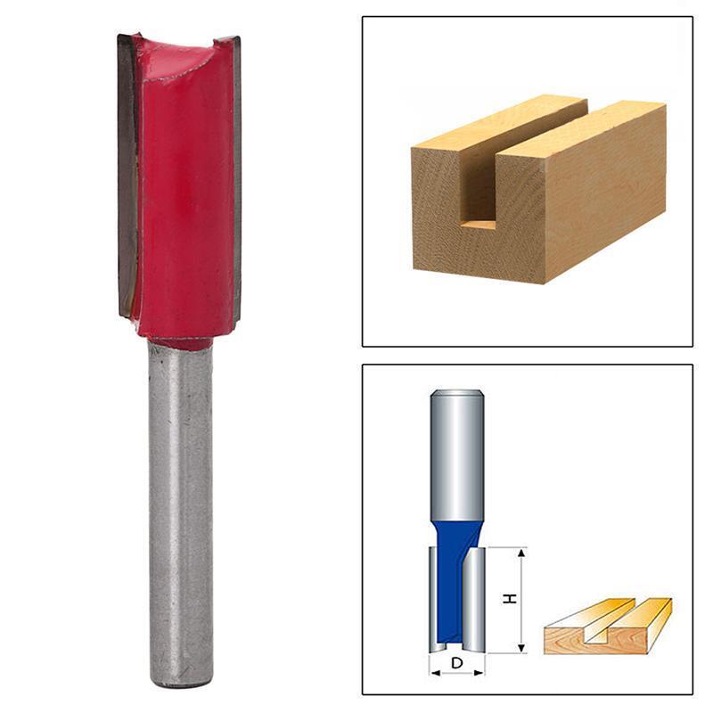 1/4 "Shank 1/2" Blade Woodworking Double Flutes Straight Router Bit Cutter New