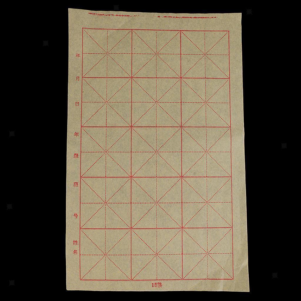 1 Pack Chinese Half-ripe Rice Paper Grid Xuan Paper Brush Writing Practice M