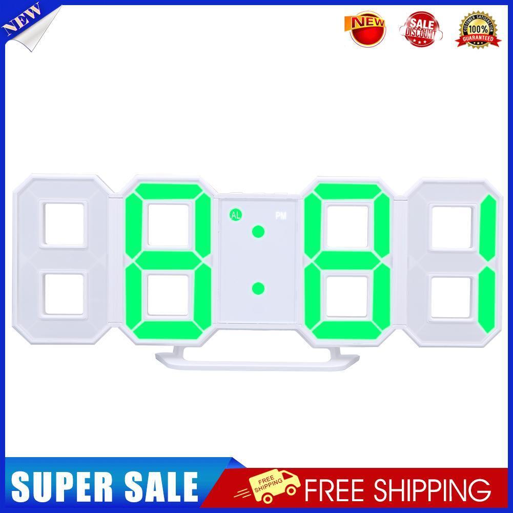 Digital LED Table Clock 24 or 12-Hour Display Alarm Snooze 8888 Display