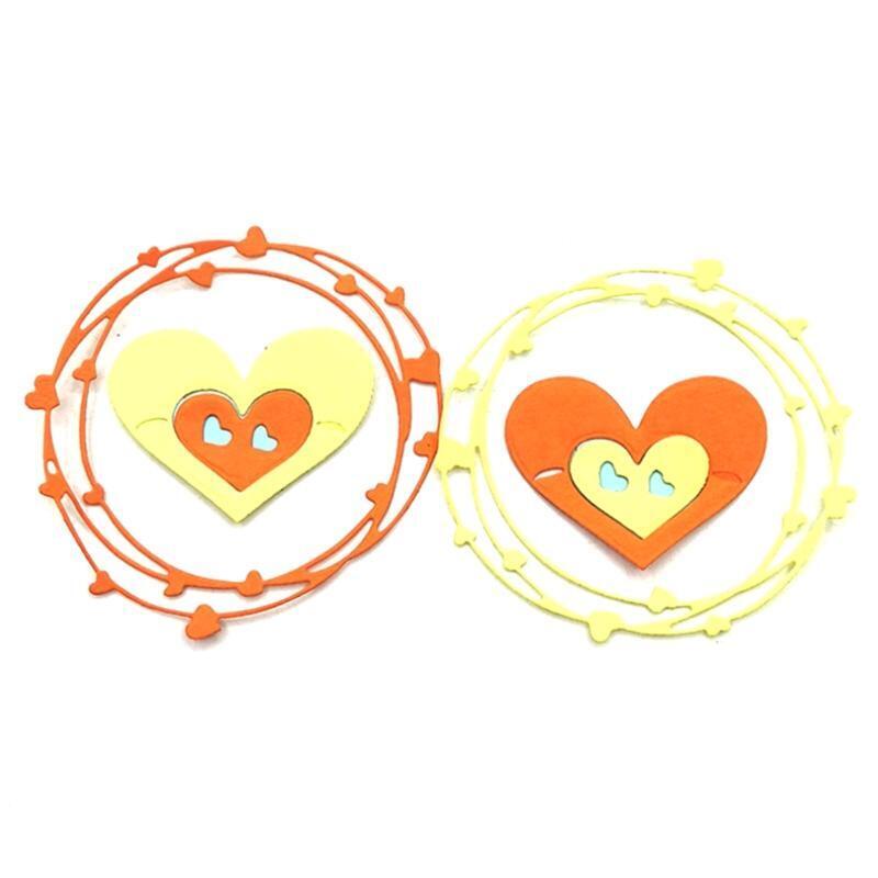 Heart Circle Metal Cutting Dies Scrapbooking Stencil Die Cuts Card Embossing DIY