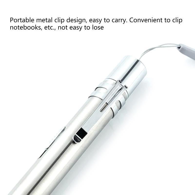 Mini Stainless Steel Torch Lights with USB Charging Port Use for Camping Outdoor