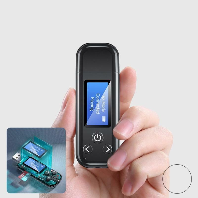 BT5.0 USB Music Receiver Transmitter for PC Car Audio AUX 3.5 Adapter TF Display