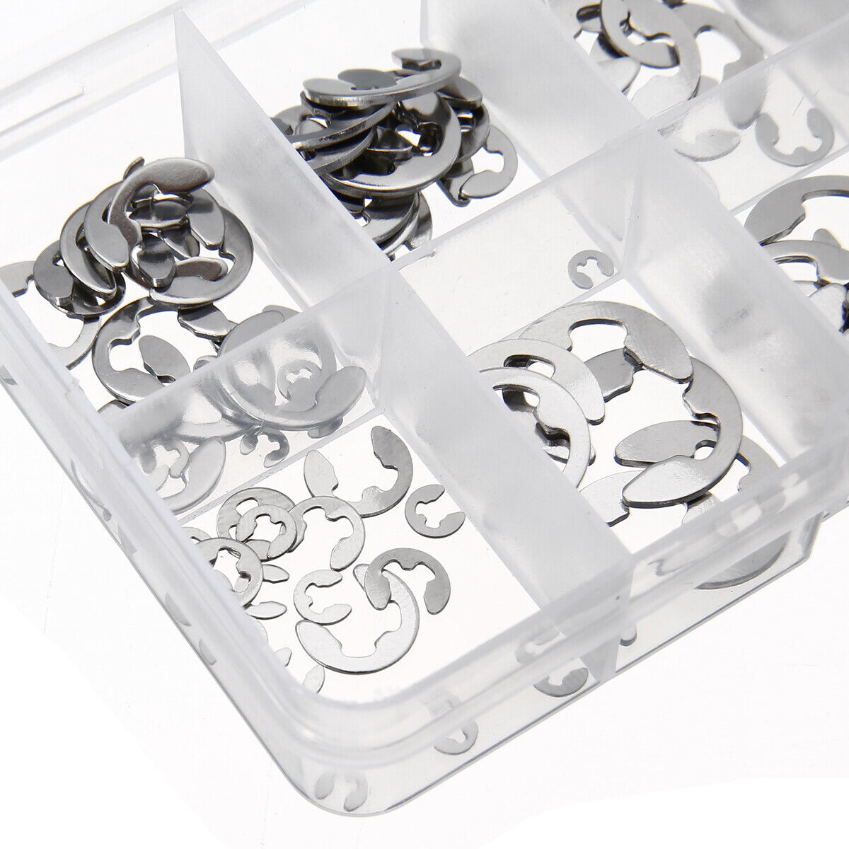 120pcs 304 Stainles Steel E-Clip Retaining Circlip Assortment Kit 1.5mm - 10mm