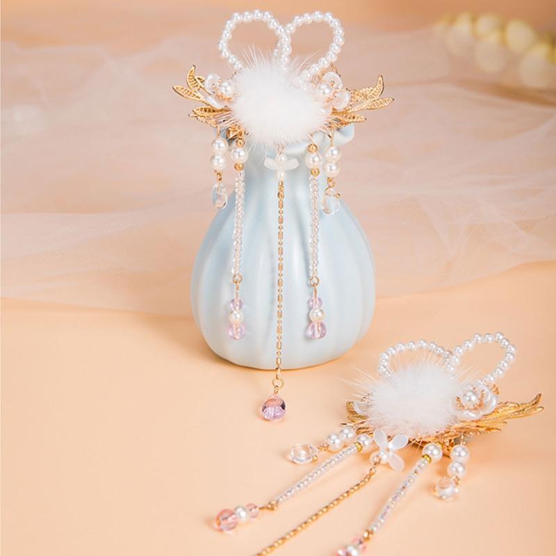 Girls Hair Clips Bunny Ear Shape Hairpin Alloy Hair Clips Cartoon Style Design