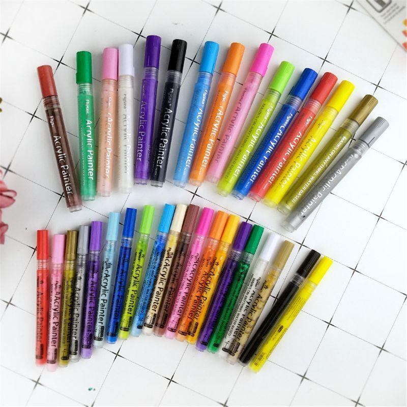 35pcs Acrylic Permanent Paint Marker Pen for Ceramic Rock Glass Porcelain Mug