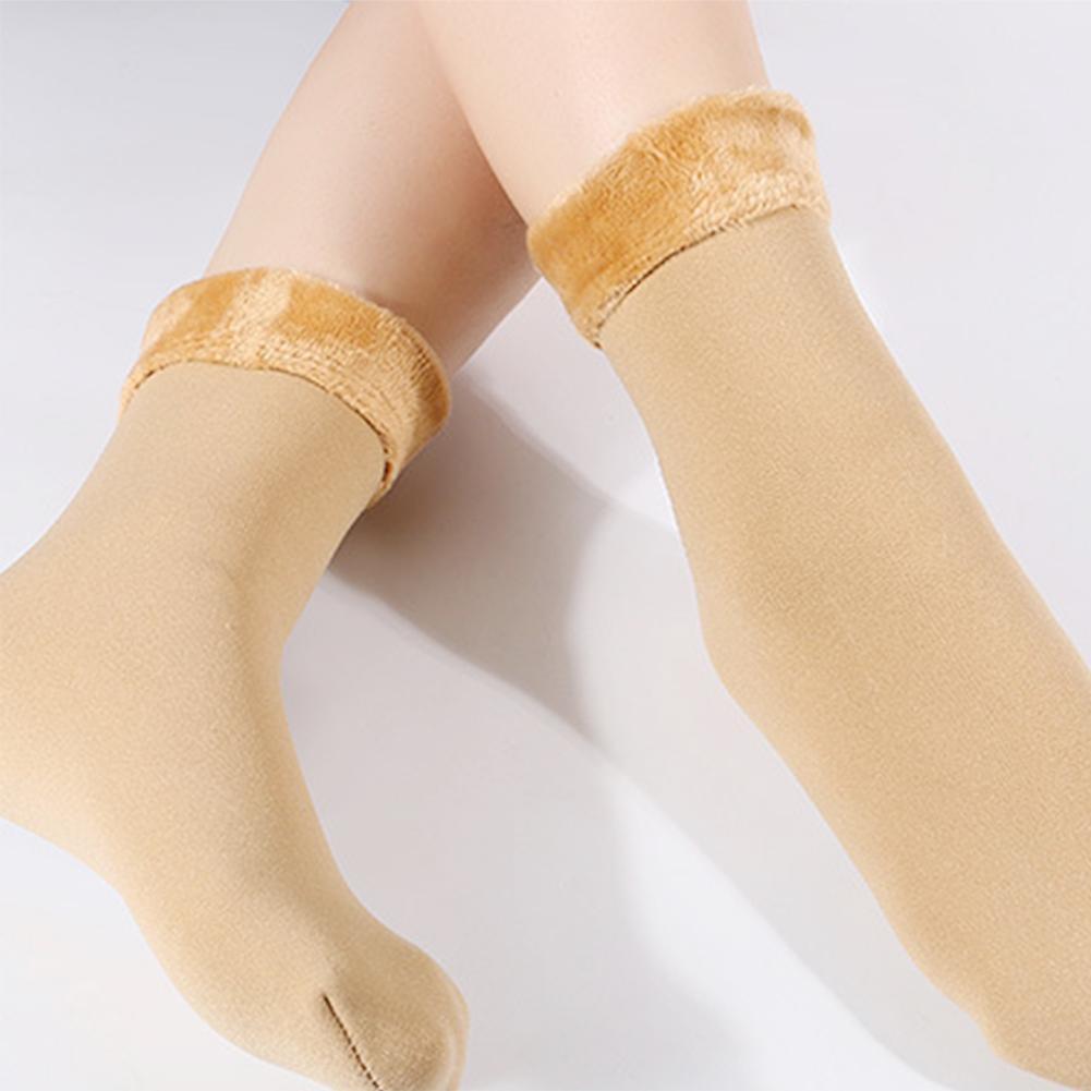 2pairs Warm Thick Solid Thermal Snow Winter Floor Sleeping Socks (Nude)