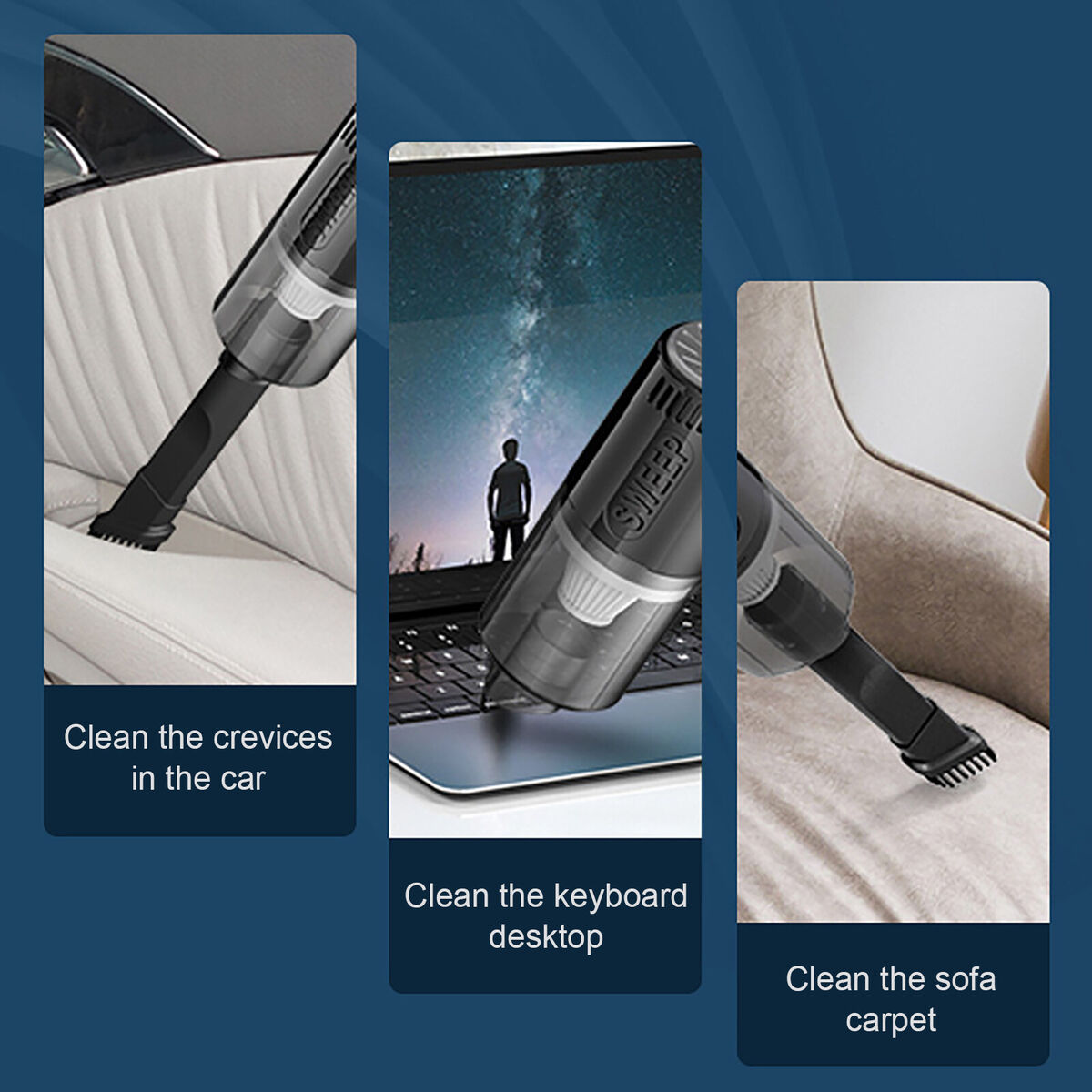 Handheld Car Vacuum Cleaner Portable Cordless Vacuum for Car (Wireless)