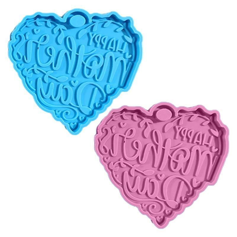 Mother's Day Love Heart Letters Keychain UV Crystal Epoxy Mold DIY Crafts Mould