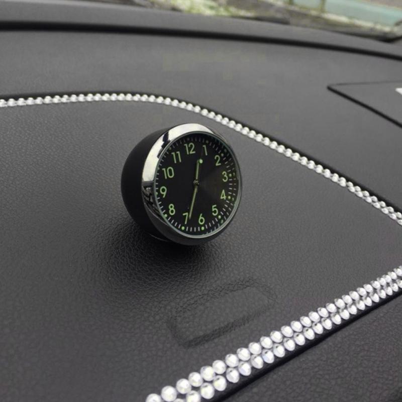 Mini Luminous Car Quartz Clock Exquisite Digital Clock Universal Pocket Stick-On