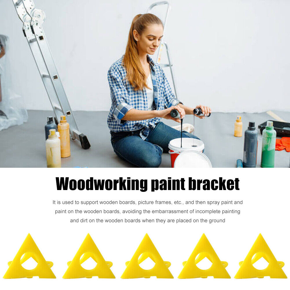 Woodworking Pyramid Stands Set Triangle Paint Pads Feet Yellow (20pcs)