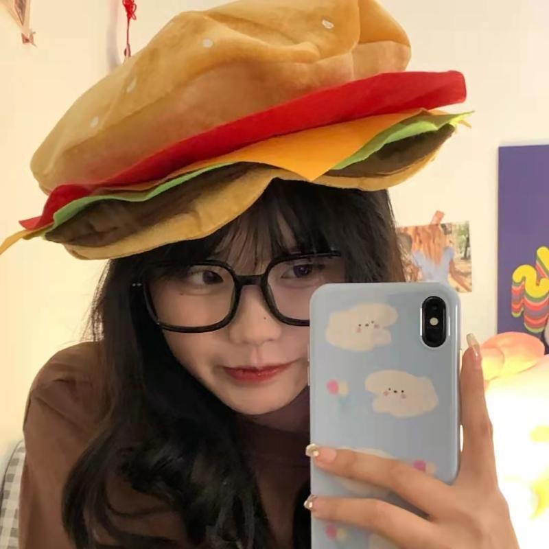Novelty Carnival Hamburger Hat Christmas Thanksgiving Decoration Fast Food Hat