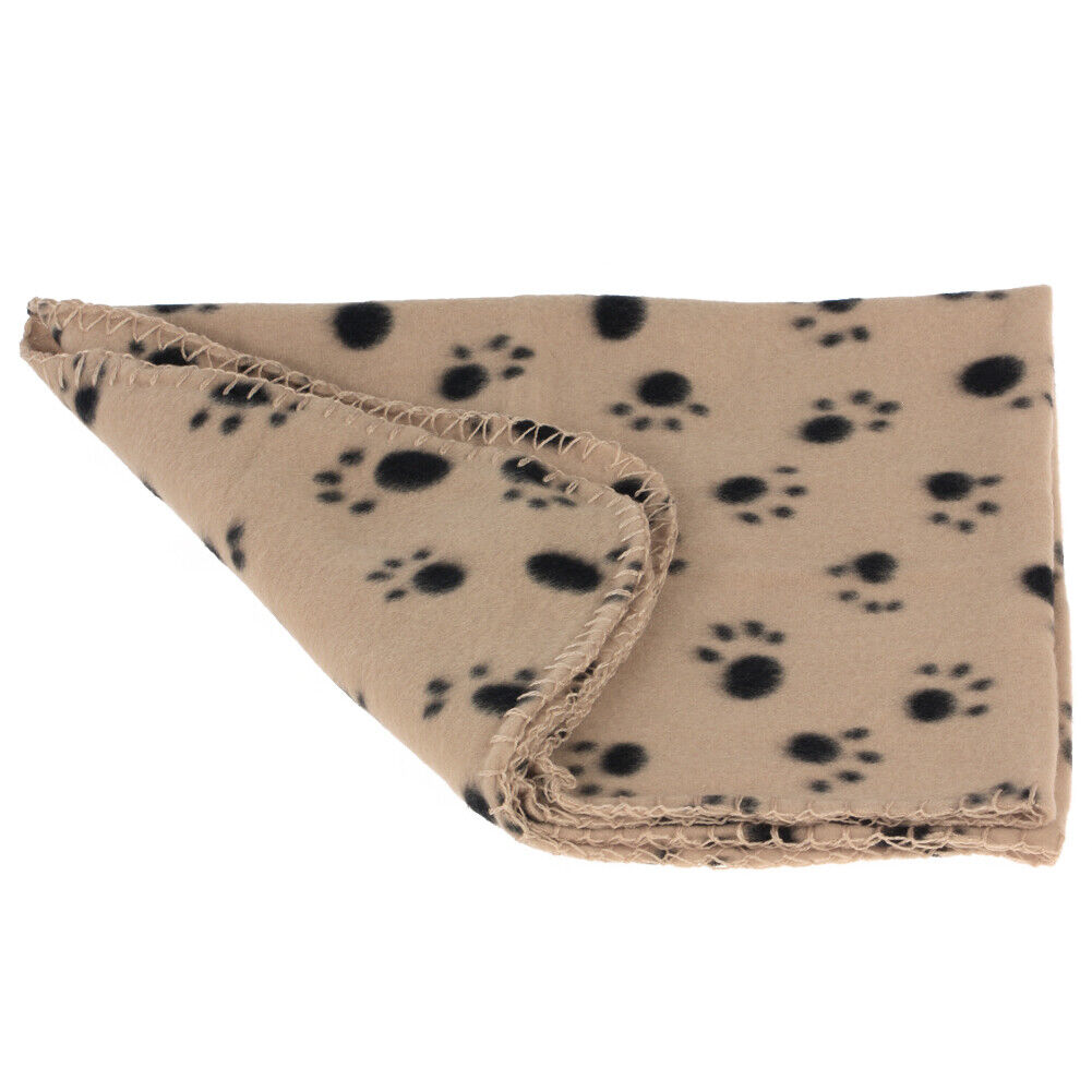 Soft Cozy Paw Prints Handcrafted Pet Fleece Blanket Brand New