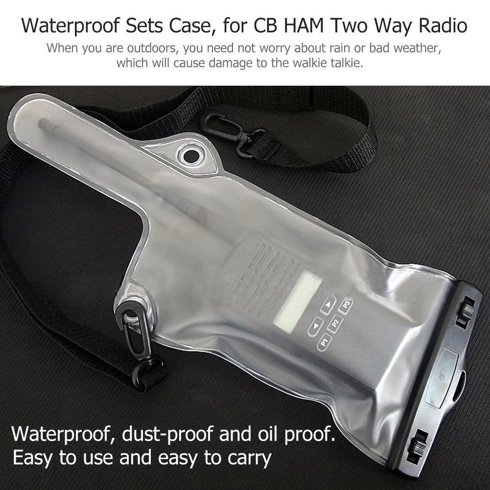 Waterproof Sets Case Bag for Handheld CB HAM Two Way Radio Walkie Talkie