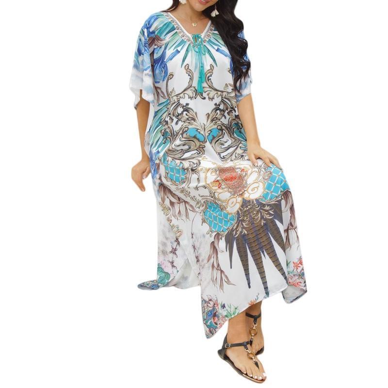 Novelty Pattern Women Sun-proof Dress for Summer Beach Bikini Anti-UV Cover