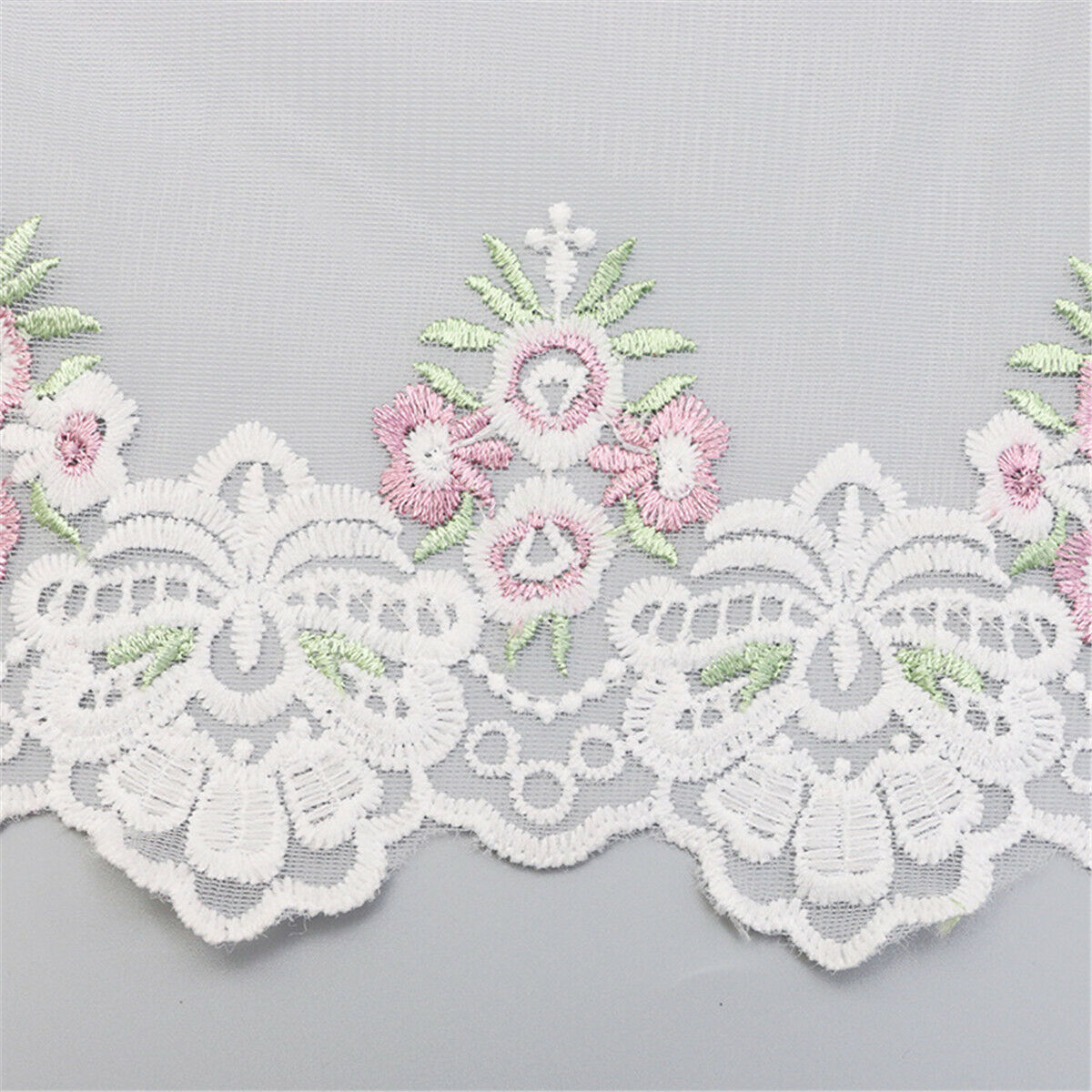 Width 19cm Embroidered Floral Lace Trim Fabric Ribbon Sewing Wedding DIY Craft