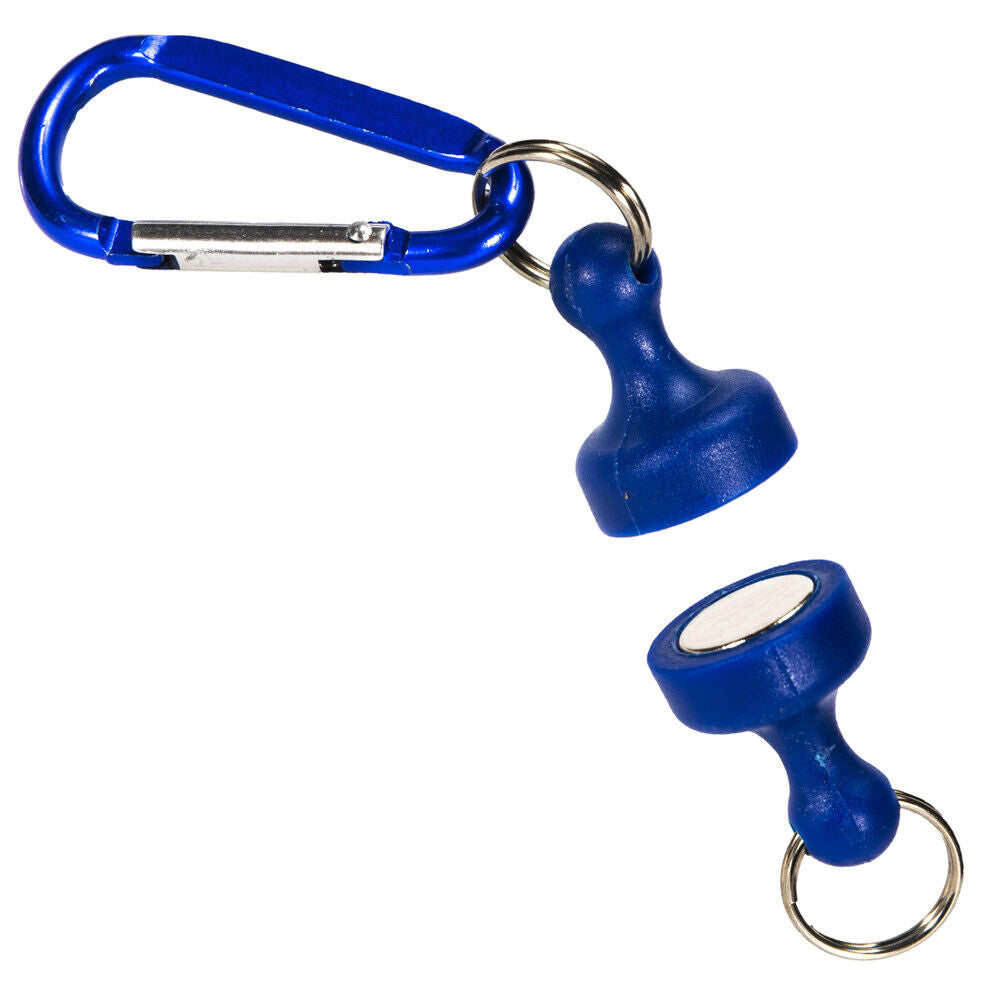 Magnetic Net Release Keeper with Lanyard Carabiners for Fly Fishing (Blue)