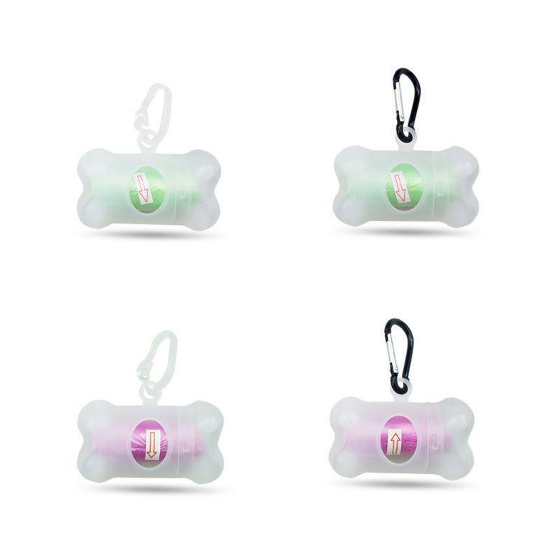 Bone Shape Pet Walking Dog Cat Waste Bag Dispenser Container Supplies