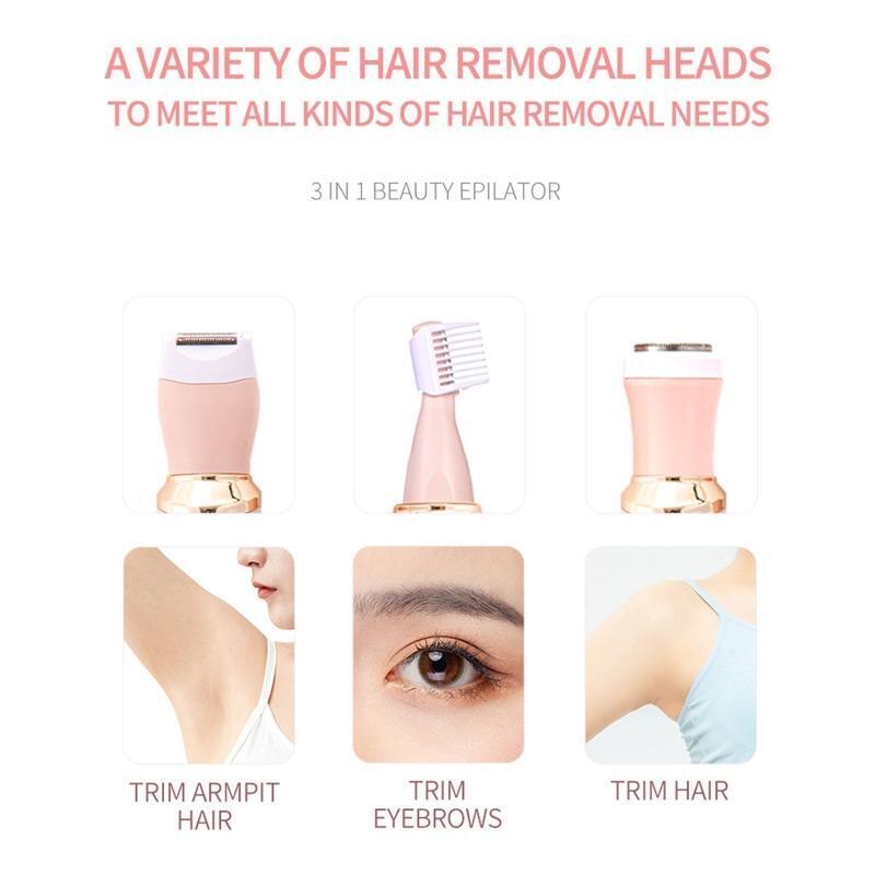 3 in 1 Women Bikini Trimmer Electric Razor Waterproof Body Groomer Kit Easy Use