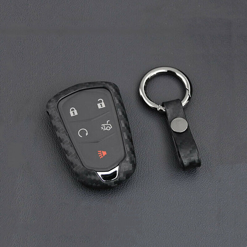 Fit For Cadillac ATS CTS XTS Carbon Fiber Car Remote Key Fob Case Shell Cover li