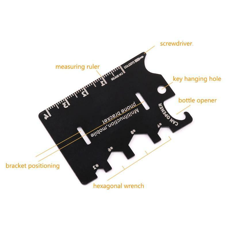 Folding Screwdriver Wrench Phone Bracket Card Bottle Opener for Outdoor Travel