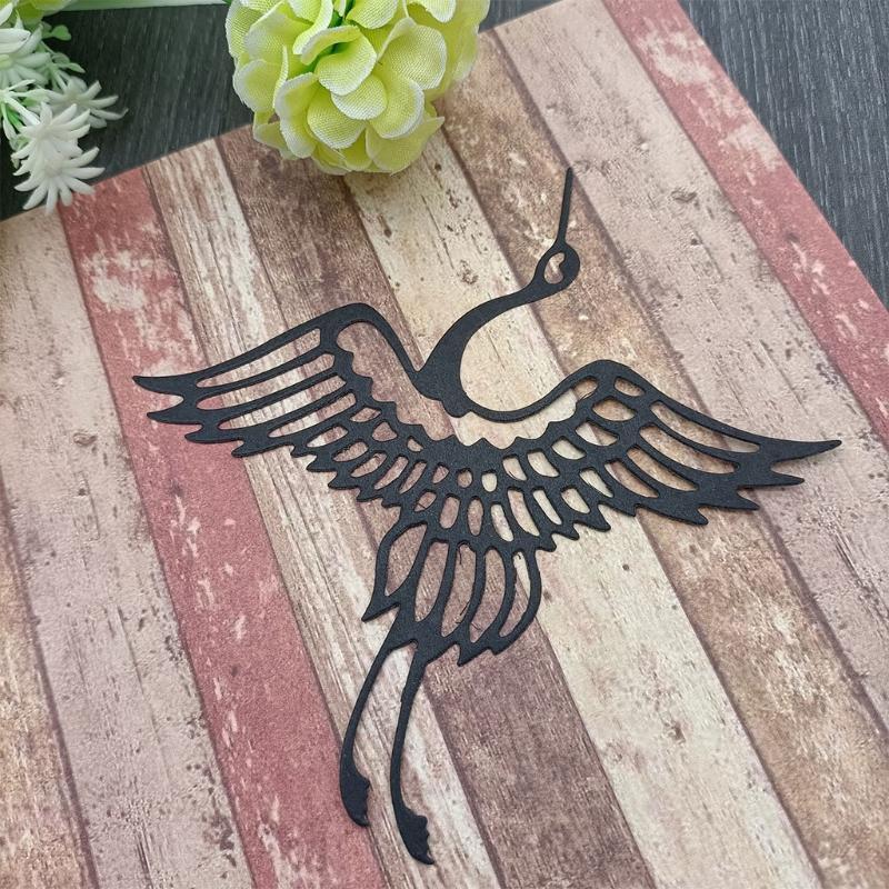 Metal Red-crowned Crane Cutting Dies Embossing Stencils Template Card Making DIY