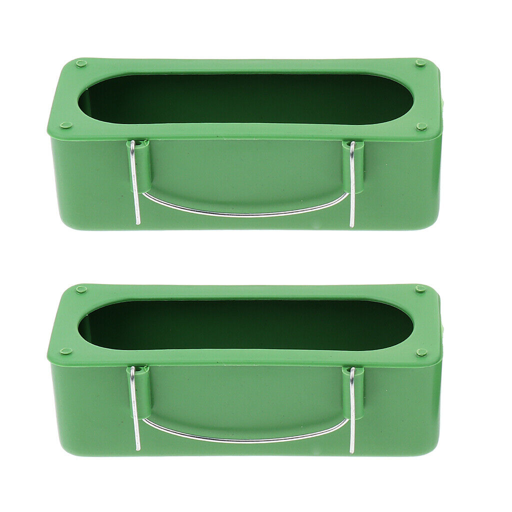 2 pcs Bird Parrot Food Feeding Bowl Cage Plastic Hanging Bird Feeder