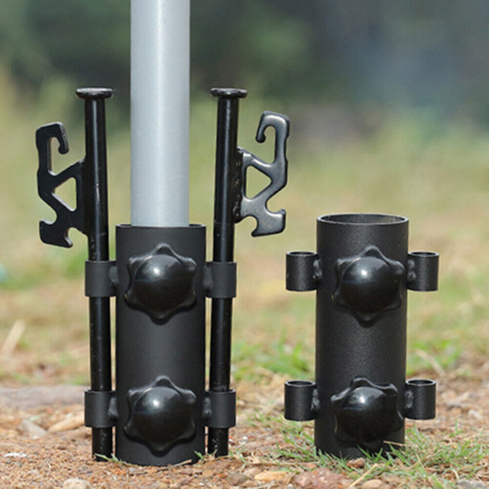 Tent Awning Rod Holder Outdoor Canopy Pole Stand with 2pcs 30cm Nails (B)