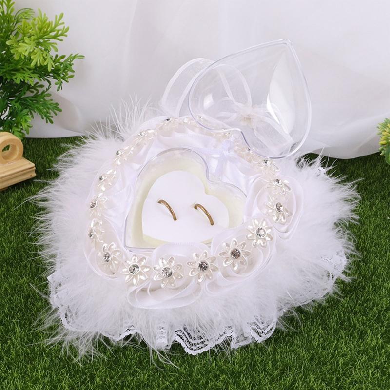 Lace Wedding Ring Cushion Wedding Sunflower Girl Basket for Anniversary Decor