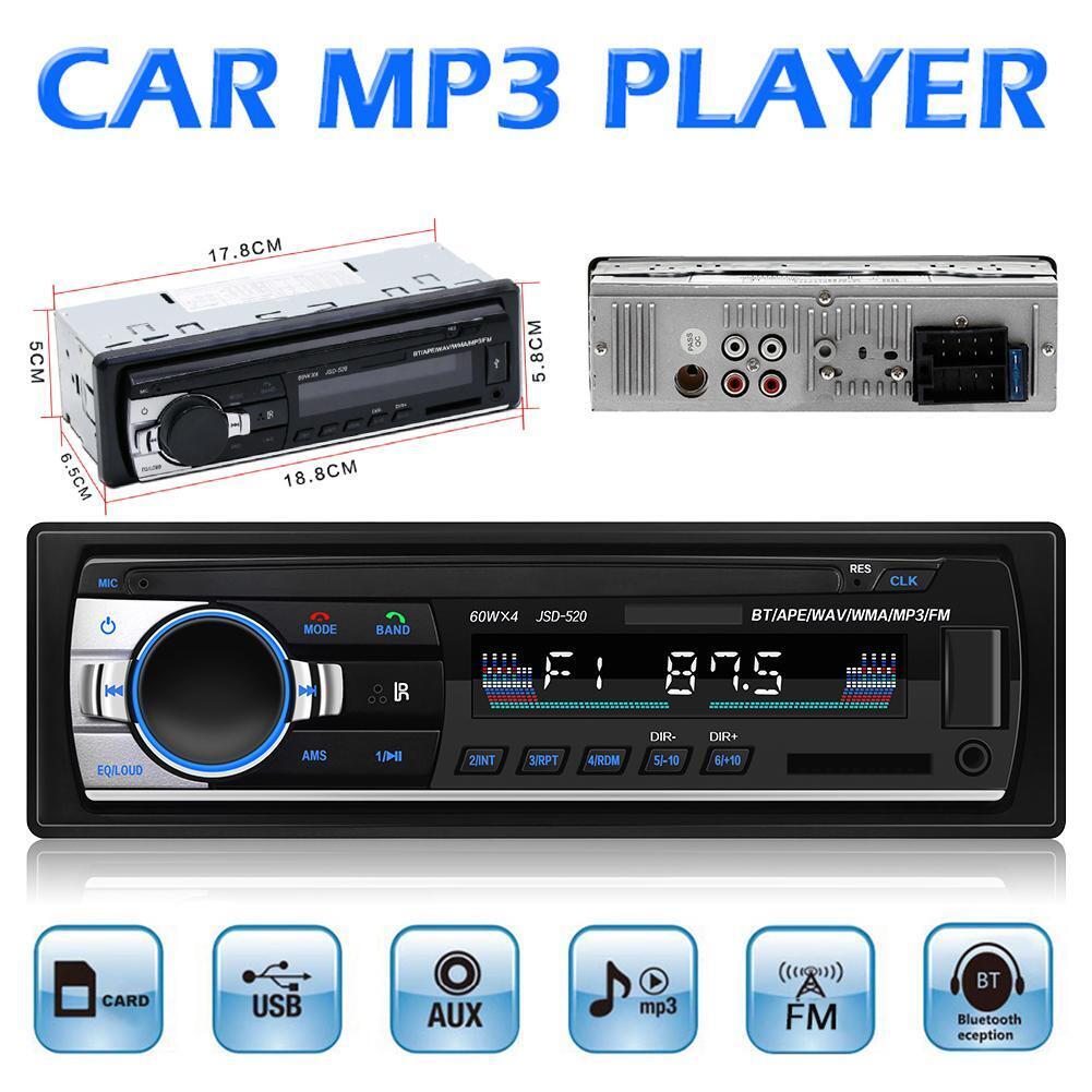 Car Stereo In Dash Bluetooth-compatible MP3 Player Aux Input USB FM Radio R