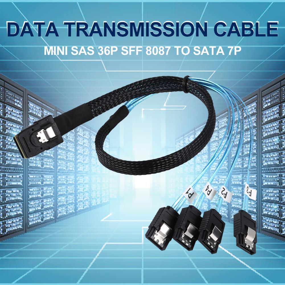 Cabledeconn G0101 MINI SAS 36P SFF 8087 to 4 SATA 7P Splitter Cable Cord